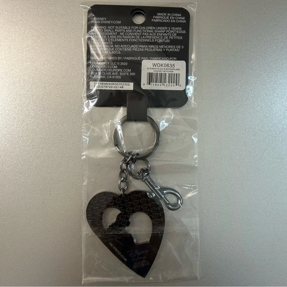 Disney Loungefly Alice in Wonderland Heart Flamingo Keychain